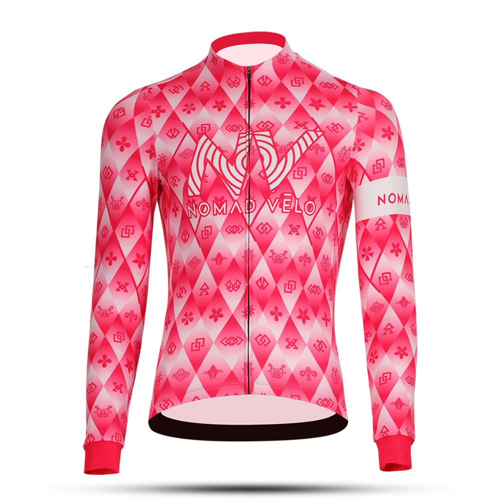 Pink Pro Fit Jersey for High-Performance Road Cycling -Royal Long Sleeve Jersey