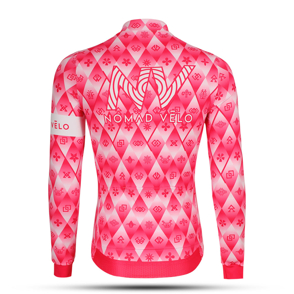 Pink Pro Fit Jersey for High-Performance Road Cycling -Royal Long Sleeve Jersey